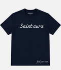 Saint Aura Script Oversized T-shirt - Navy