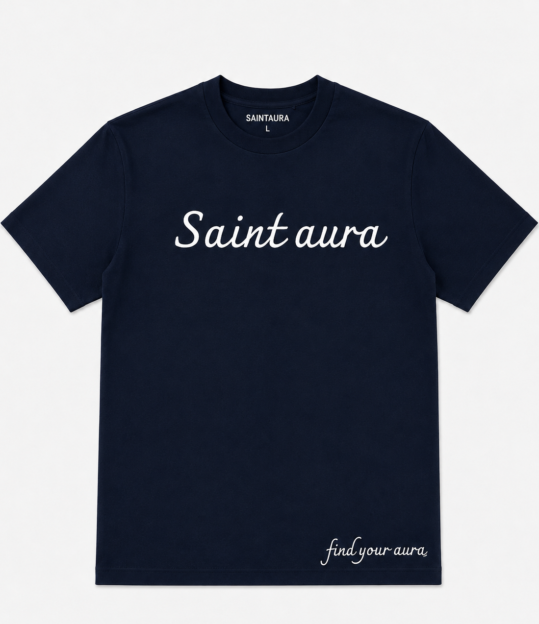 Saint Aura Script Oversized T-shirt - Navy
