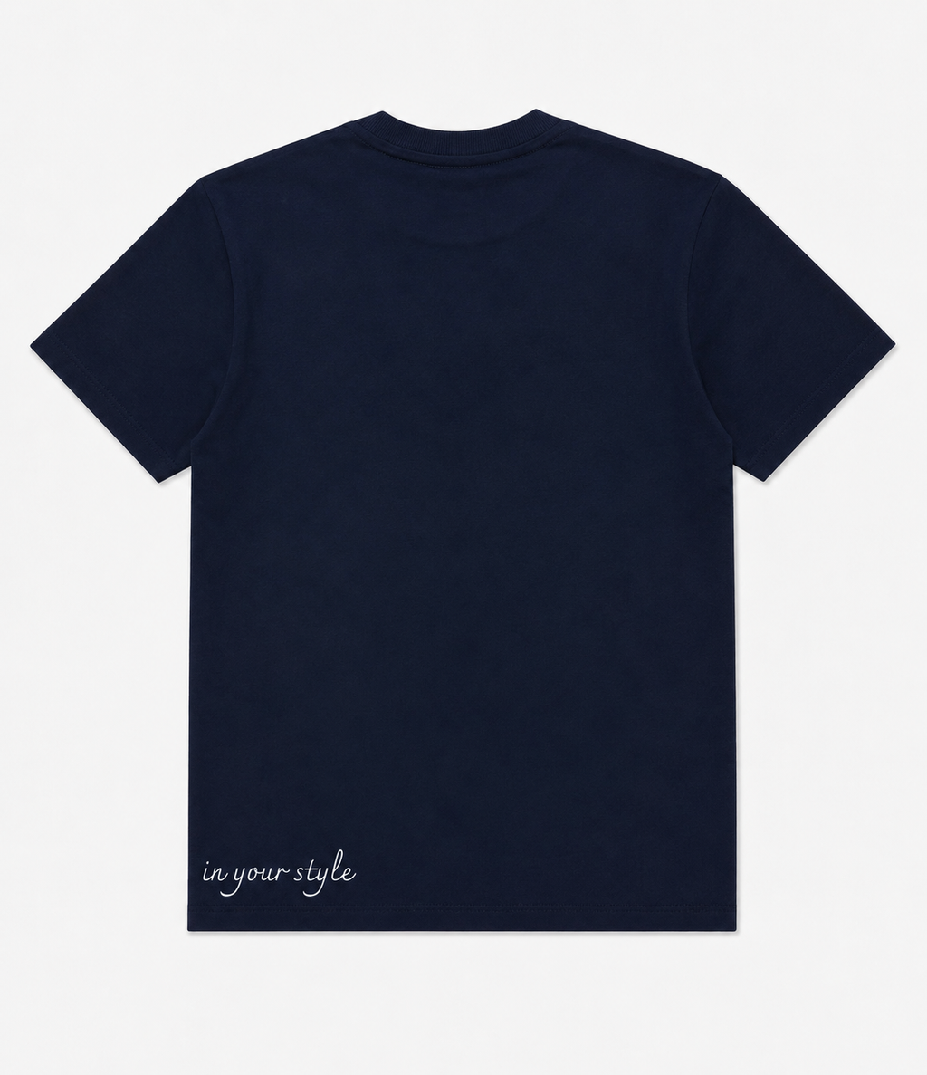 Saint Aura Script Oversized T-shirt - Navy